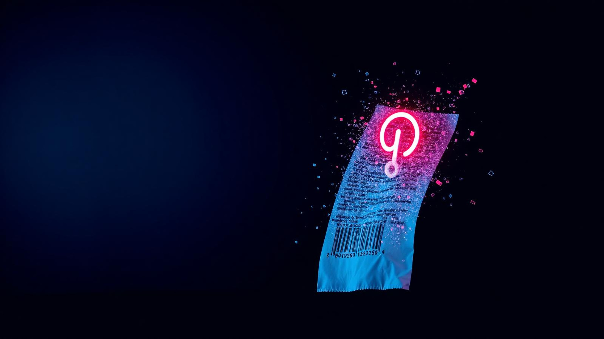 Stylised supermarket receipt dissolving into digital particles with a phishing hook, symbolising the Lidl third-party data breach.
