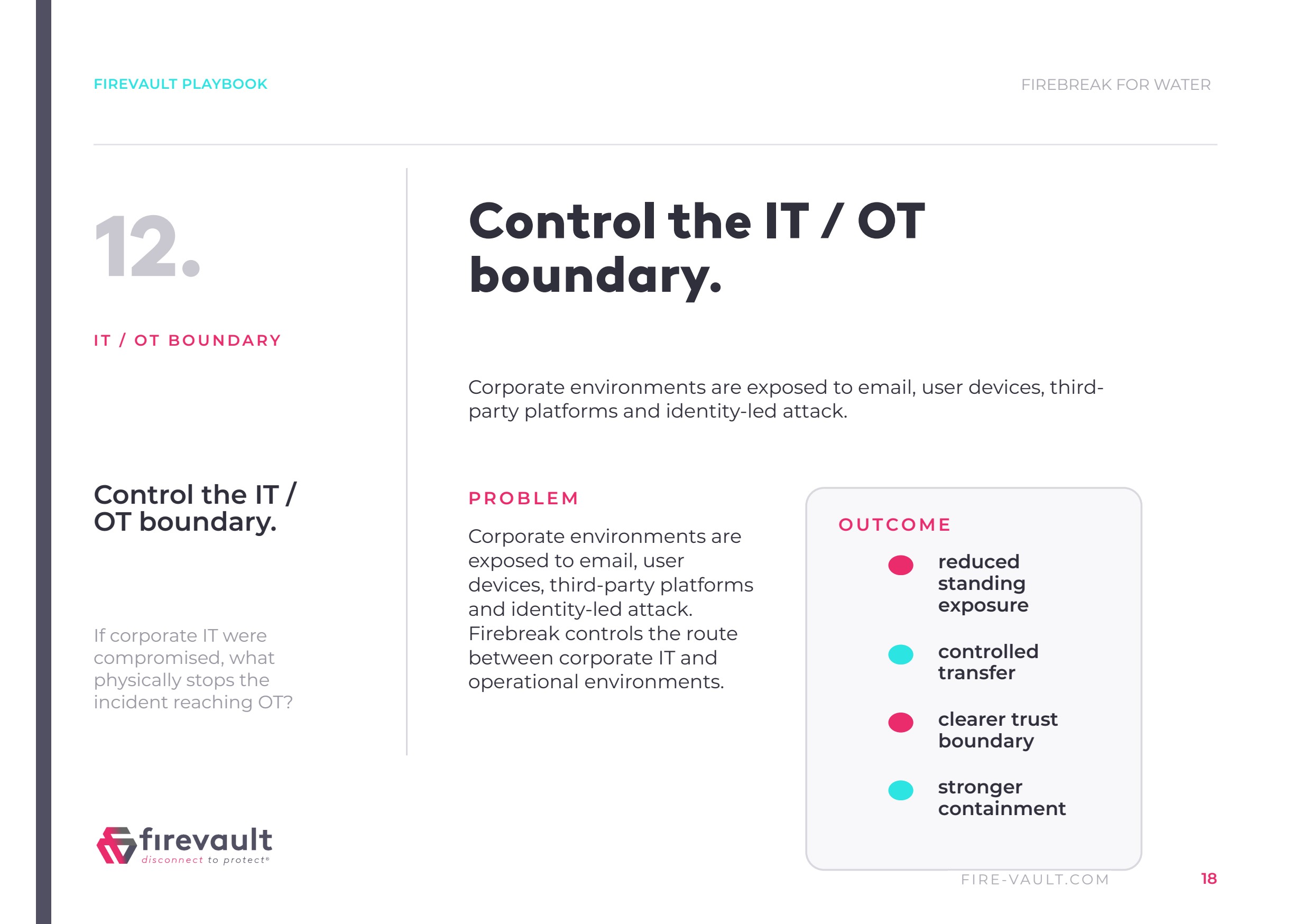 Firebreak for Water: Adoption & Deployment Playbook preview, IT / OT boundary